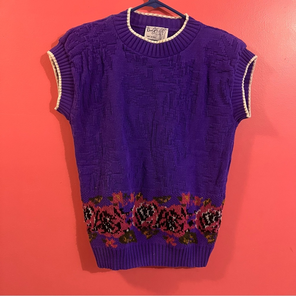 Vintage Dear Gaby, LTD Sweater Vest Womens Large L Purple